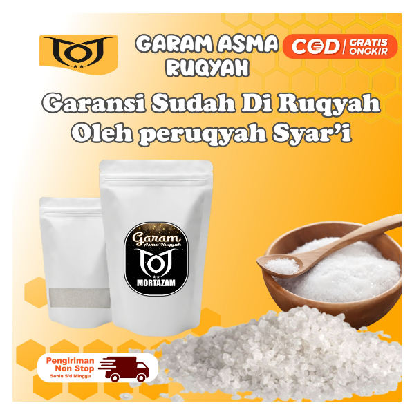 

GARAM ASMA RUQYAH MORTAZAM 1000gram PELARISAN USAHA SEPI PENARIK REJEKI PAGAR GAIB RUMAH & TOKO
