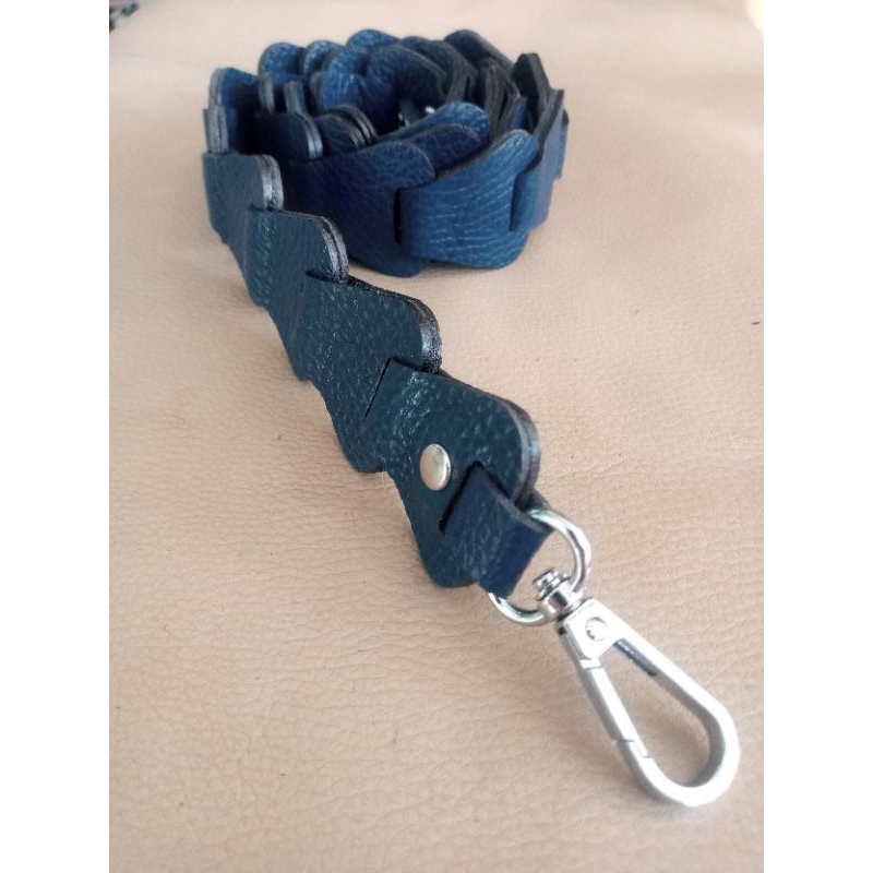 tali tas trapezoid/ handle tas kulit asli/ longstrap kulit asli