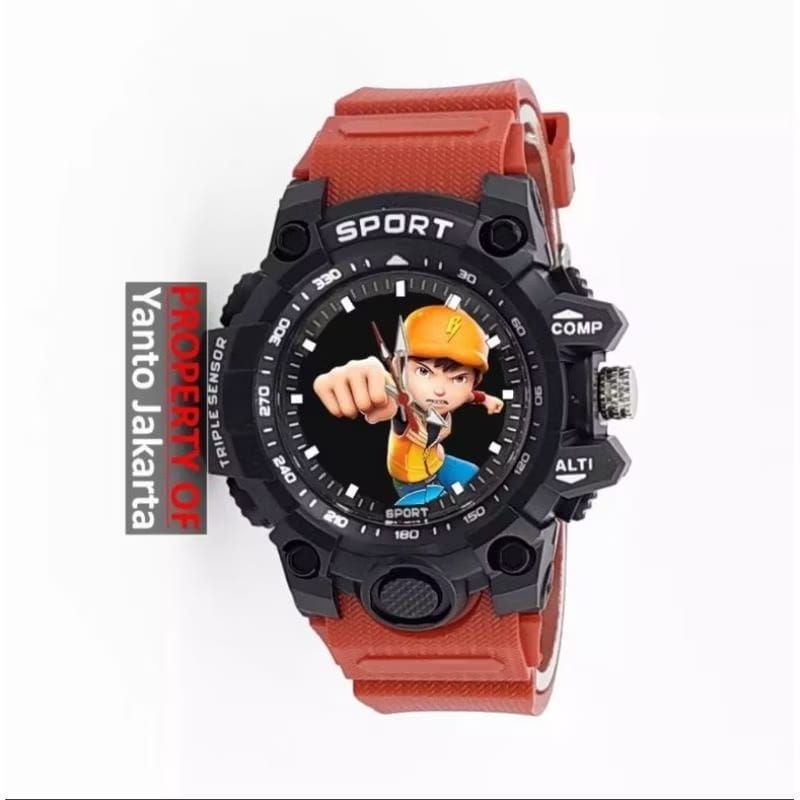 Jam Tangan Sport Anak Laki Laki Boboiboy Anti Air