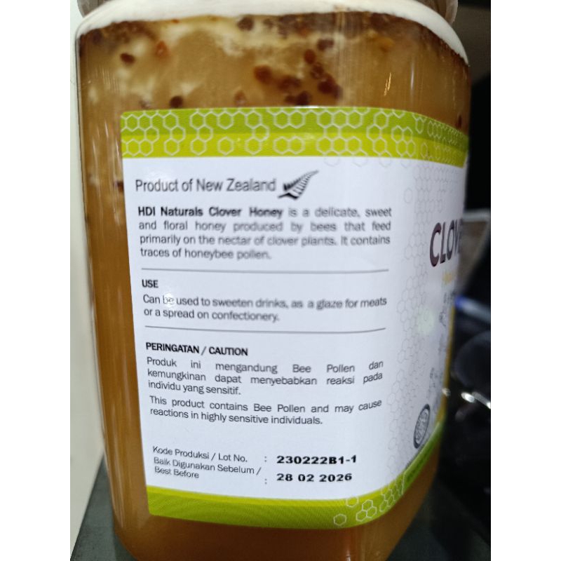 

clover honey kemasan 500 gram exp 2026