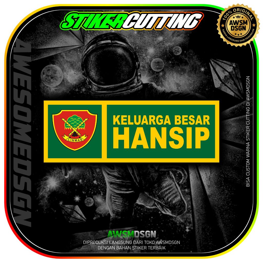 stiker cutting print cut keluarga besar hansip
