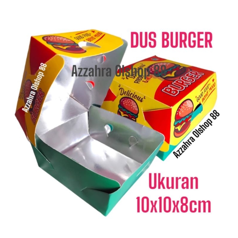 

PROMO 50pcs dus burger ivori / kertas burger / wadah burger 50 Lembar / box burger termurah