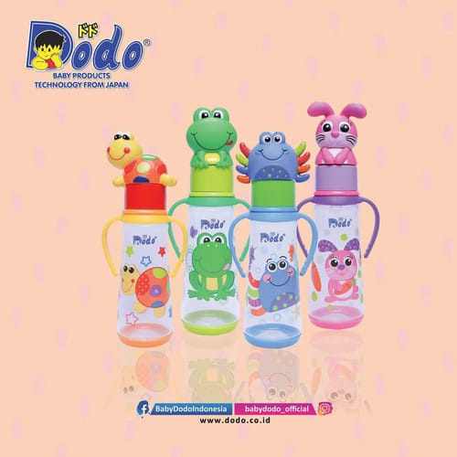 DODO BOTOL SUSU DENGAN KARAKTER 250ML/ DOT DENGAN WARNA DAN DESAIN MENARIK/ BOTOL DENGAN PEGANGAN