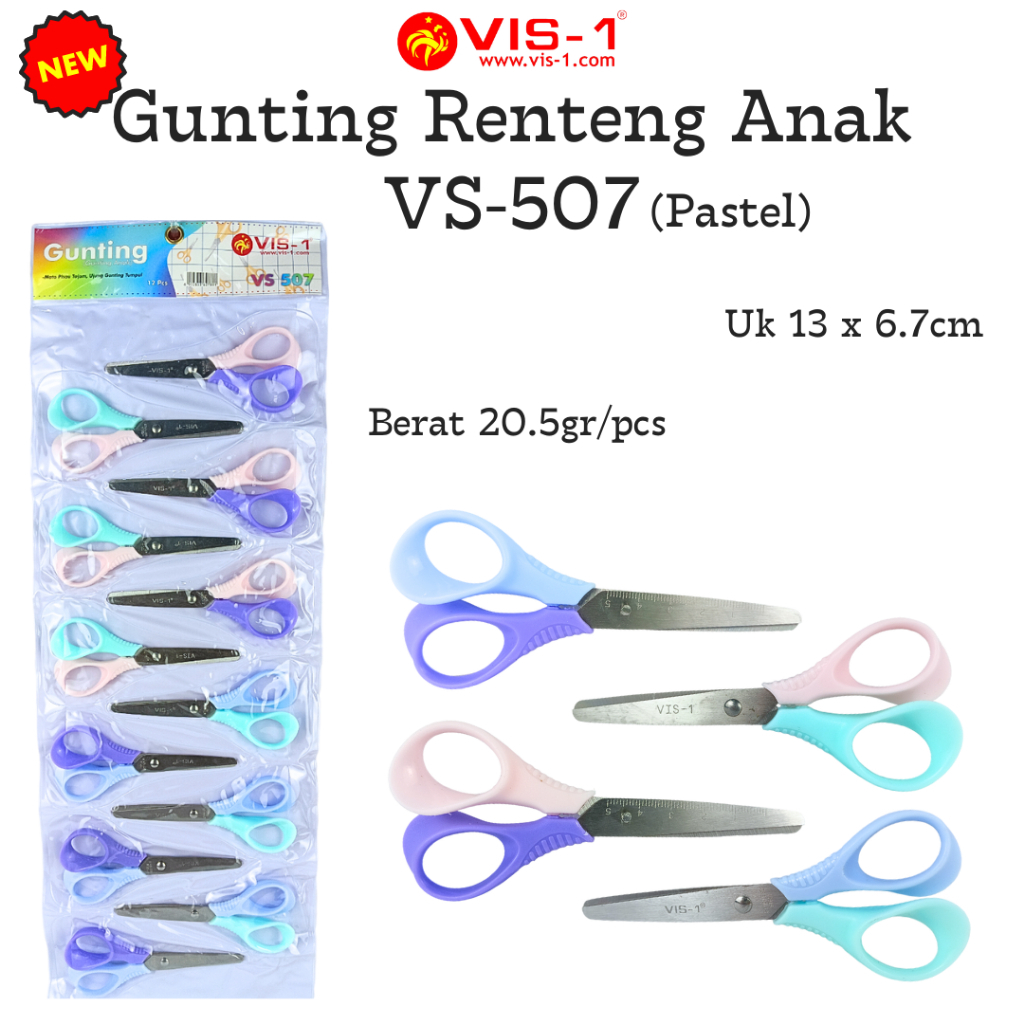 

(12 PCS) Gunting Vis-1 VS 507 Stainless Serbaguna