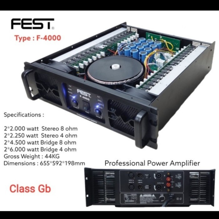 POWER AMPLIFIER FEST F 4000 Power fest f4000 f-4000 class GB 2x2000