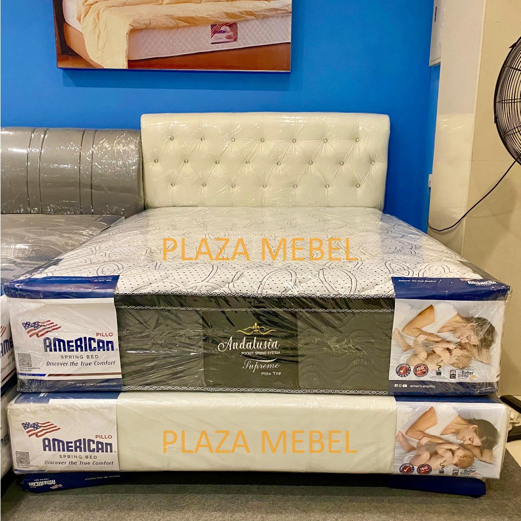 SET Springbed American Andalusia Pillo Top POCKET SPRING + HB Romawi ( FULLSET )