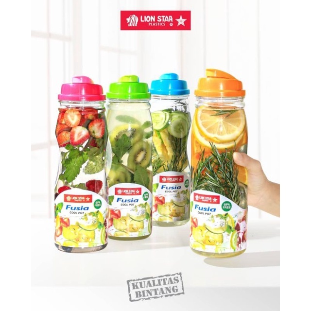 fusia Botol air minum air 1,2 Liter lion star fusia & nutria infused water cool bottle kulkas jumbo 