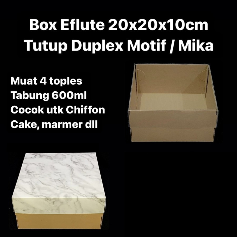 

(10pcs) Box Kemasan Kue Tart Dus Mika Packaging Hampers Makanan Bolu Ukuran 20x20x10cm