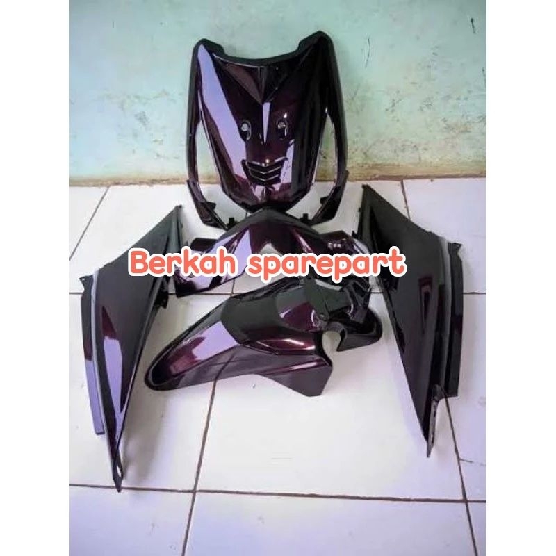 Cover Body Halus Honda Beat Karbu Warna Custem Hitam Lembayung Merah