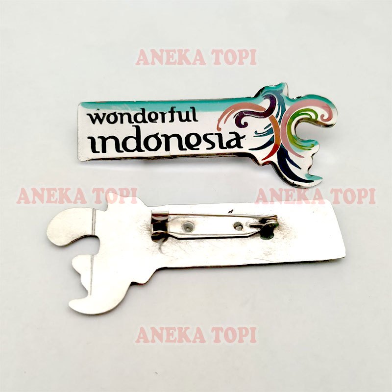 Pin Bros Wonderful Indonesia Silver Pin Wonderful Lencana Wonderful Warna Silver - Aneka Topi