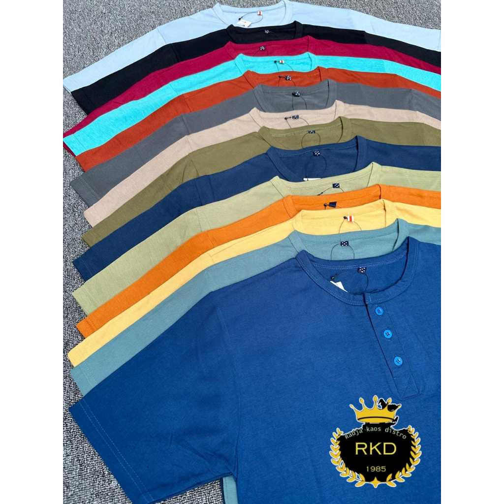 KAOS POLOS PRIA DAN WANITA KANCING TIGA // KAOS POLOS UNISEX KATUN COMBED PREMIUM