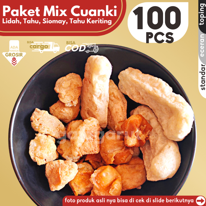 

Cuanki PAKET MIX total 100pcs Berisi LIDAH, SIOMAY TAHU atau KERITING STANDAR Pelengkap Baso Aci Seblak by GG (Bisa COD/Grosir/Kargo)