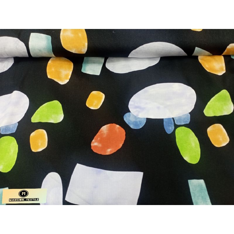Bahan Kain Katun Rayon Garment Motip Abstrak