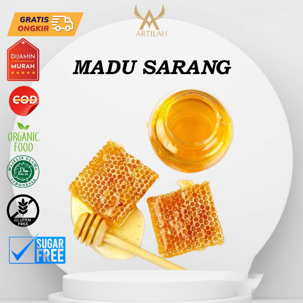 

Sarang Madu 250 gram (BONUS TEPAK MAKAN + SENDOK KAYU) honey syrup Sirup Sirup