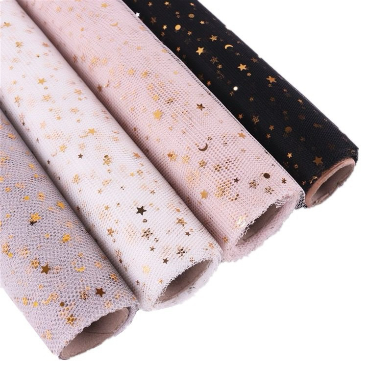 

[Satuan 50cm] Jaring Buket BINTANG BULAN Flower Mesh Net Kain Bunga Korean Wrap Moon Star