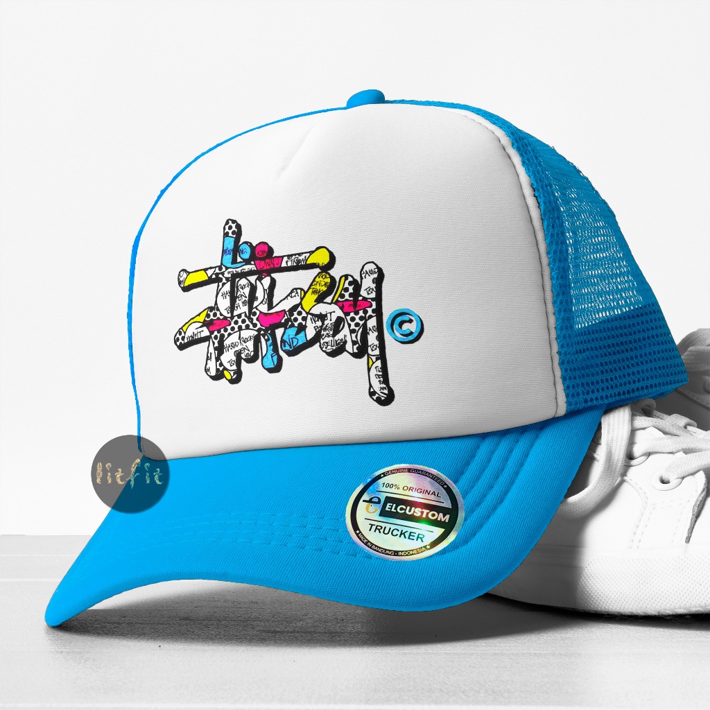 super deal topi stussy /topi skena /topi sablon /topi trucker /topi jaring /trucker cap /skena /topi