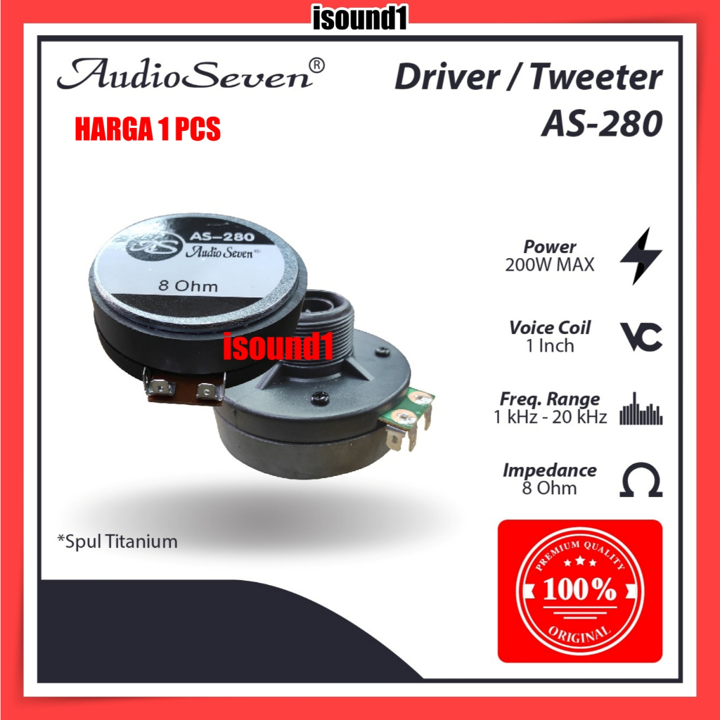 Driver  Twiter Tweter Tweeter AS 280 Audio Seven Original