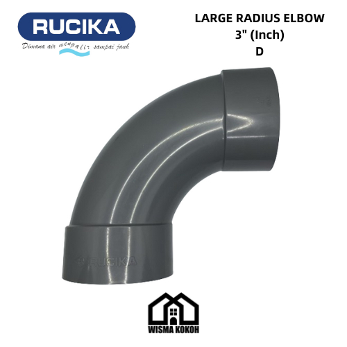 RUCIKA LONG ELBOW / LARGE RADIUS ELBOW PVC 3" (Inch) D