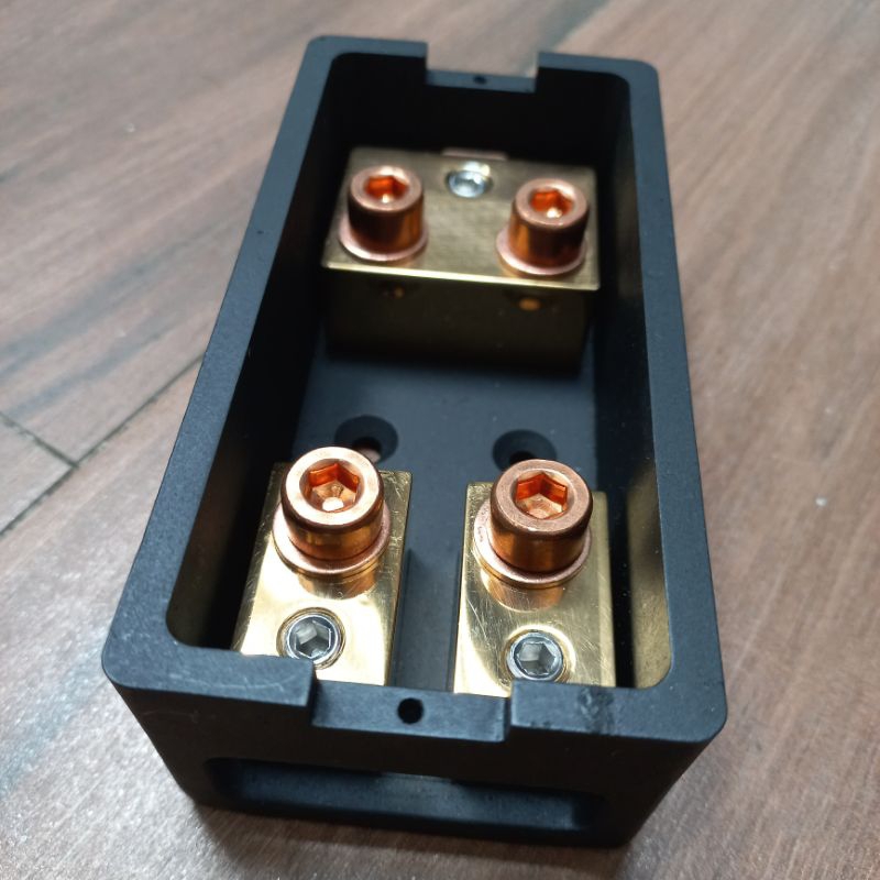 Pure Copper OFC 24K Gold Plated Fuse Block Double ANL + Copper Bolts
