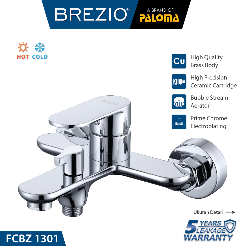BREZIO FCBZ 1301 Keran Mixer Bathtub Shower Mandi Kran Panas Dingin