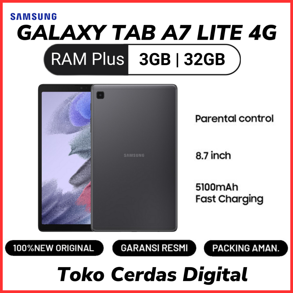 SAMSUNG Galaxy Tab A7 LITE 4G 3/32GB Garansi Resmi 12 Bulan