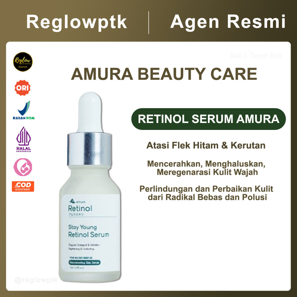Amura Serum Retinol Atasi Flek Hitam & Kerutan STAY YOUNG RETINOL SERUM Amura Skincare dr Shindy