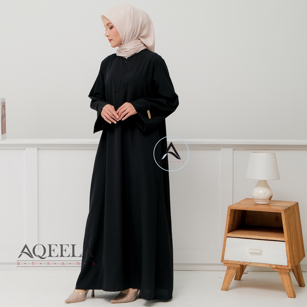 (Bisa COD) Baju Gamis Abaya Hitam wanita muslim kekinian Wolpis Premium Ukuran S M L XL XXL / Abaya 
