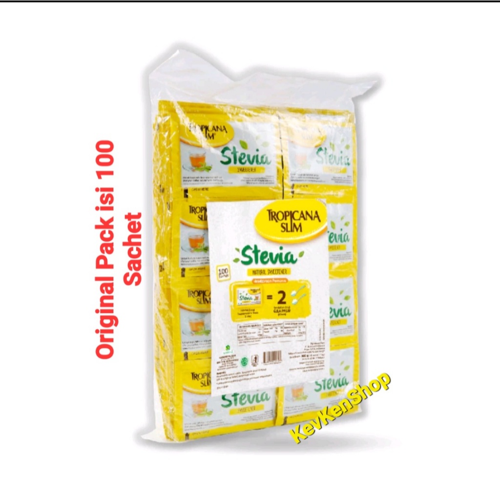 

TROPICANA SLIM Sweetener STEVIA Original Pack Harga per Bungkus isi 100 Sachet