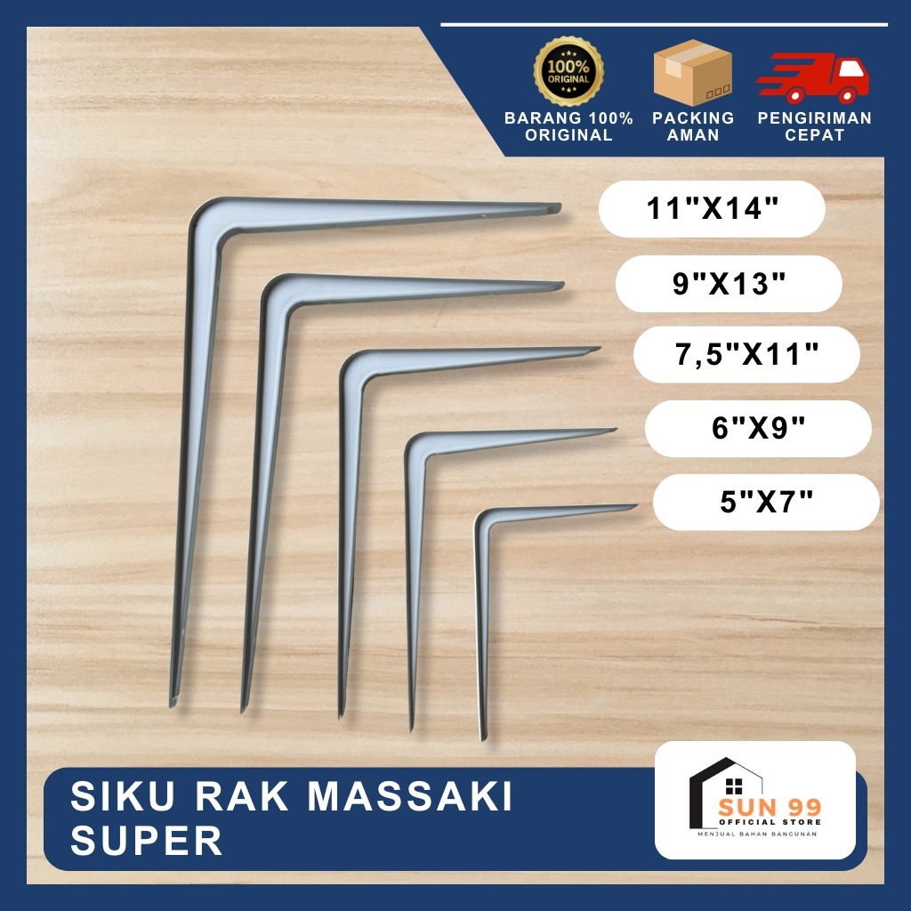 Siku Rak Penyangga Dinding Besi Putih Masaki