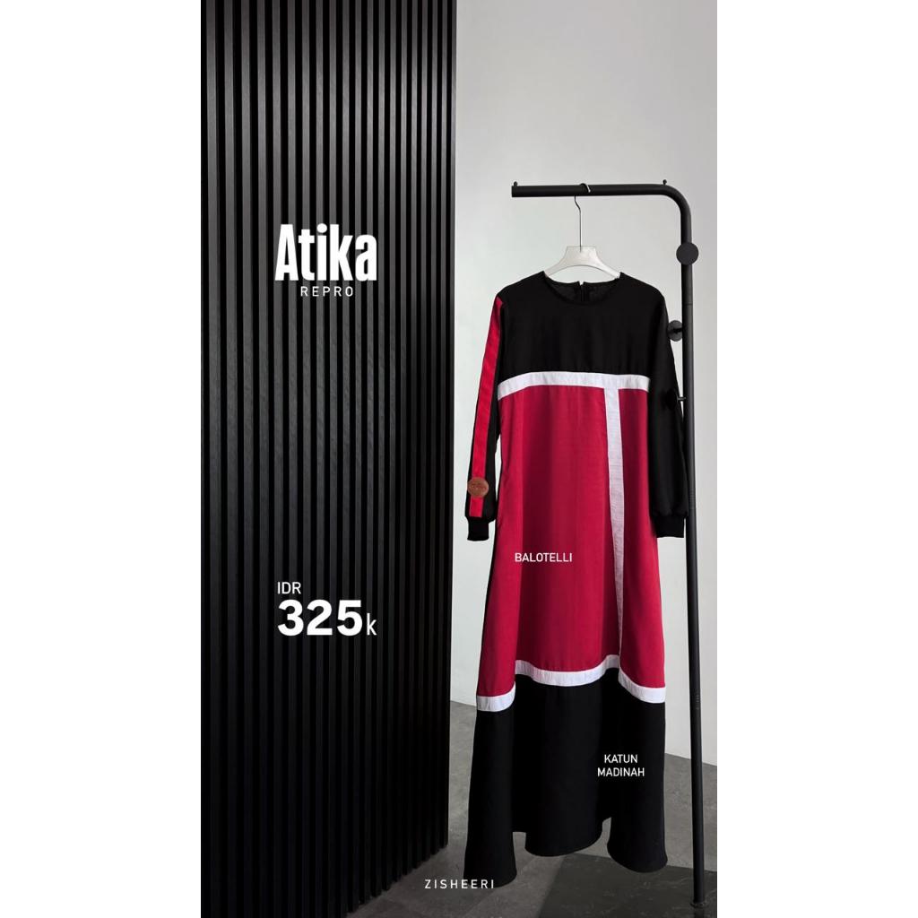 Atika Dress By Zisheeri Gamis Katun Madina Cantik Dengan Motif yang Minimalis dan Elegan