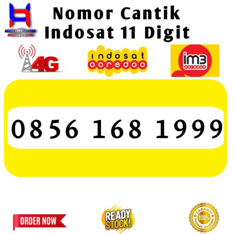 NOMOR CANTIK INDOSAT IM3 OOREDOO 11 DIGIT SERI TAHUN 168 1999