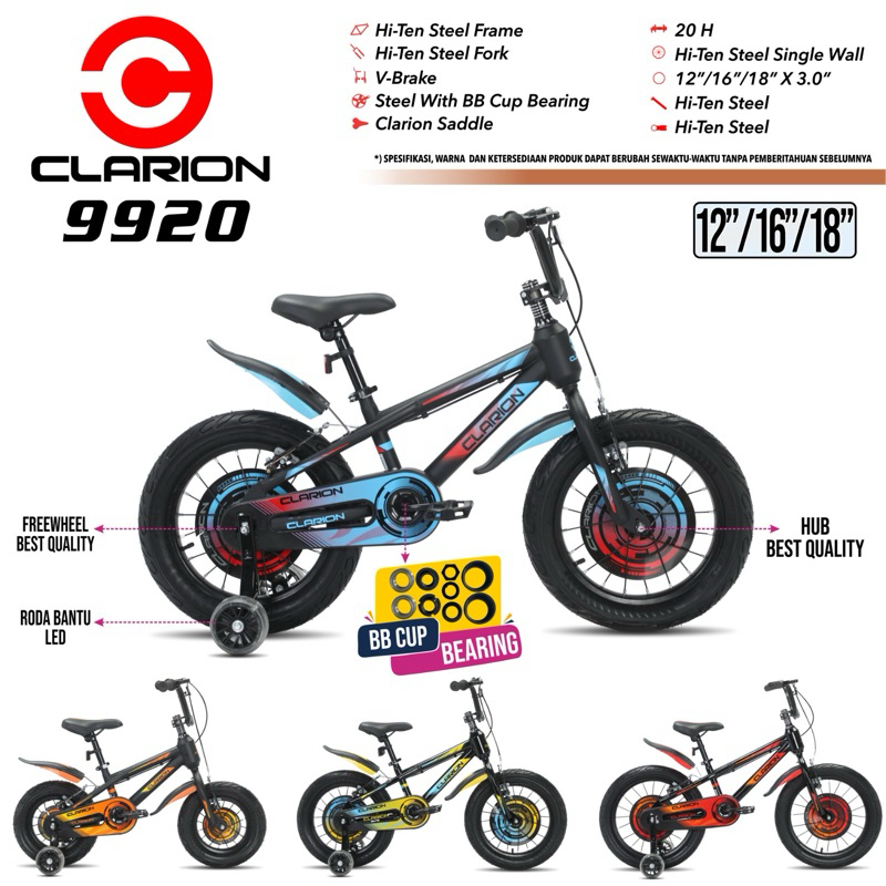 Sepeda Anak bmx 16” & 18” Clarion 9920 by Pacific terbaru murah promo bisa paylatter ban 3.0