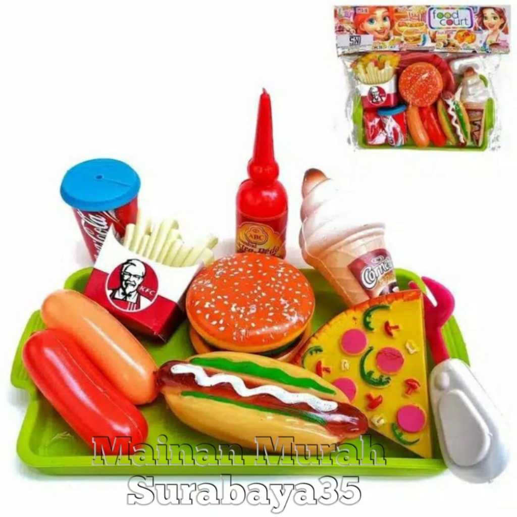 Mainan Peran Anak Masak Makanan Food Court Ks 67 Mainan Restoran Keliling Murah Makanan Cepat Saji