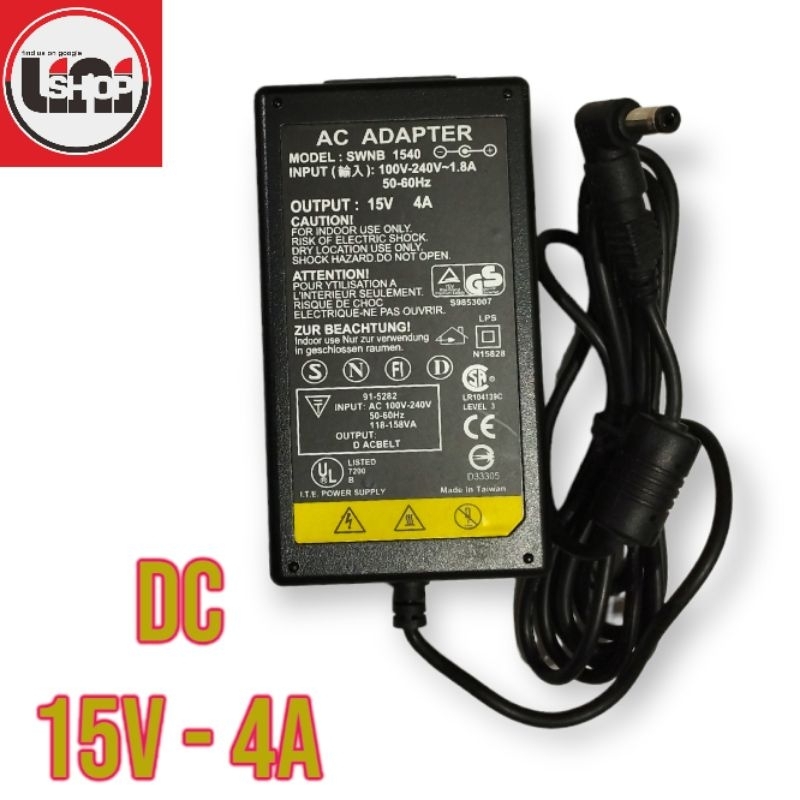 Adaptor Power Charger DC 15V - 4A universal adaptor