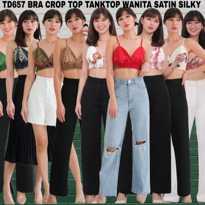 TD657 BRA CROP TOP KEMBEM#KEMBEM TANKTOP WANITA MODERN SATIN SILK PREMIUM#BRA BATIK