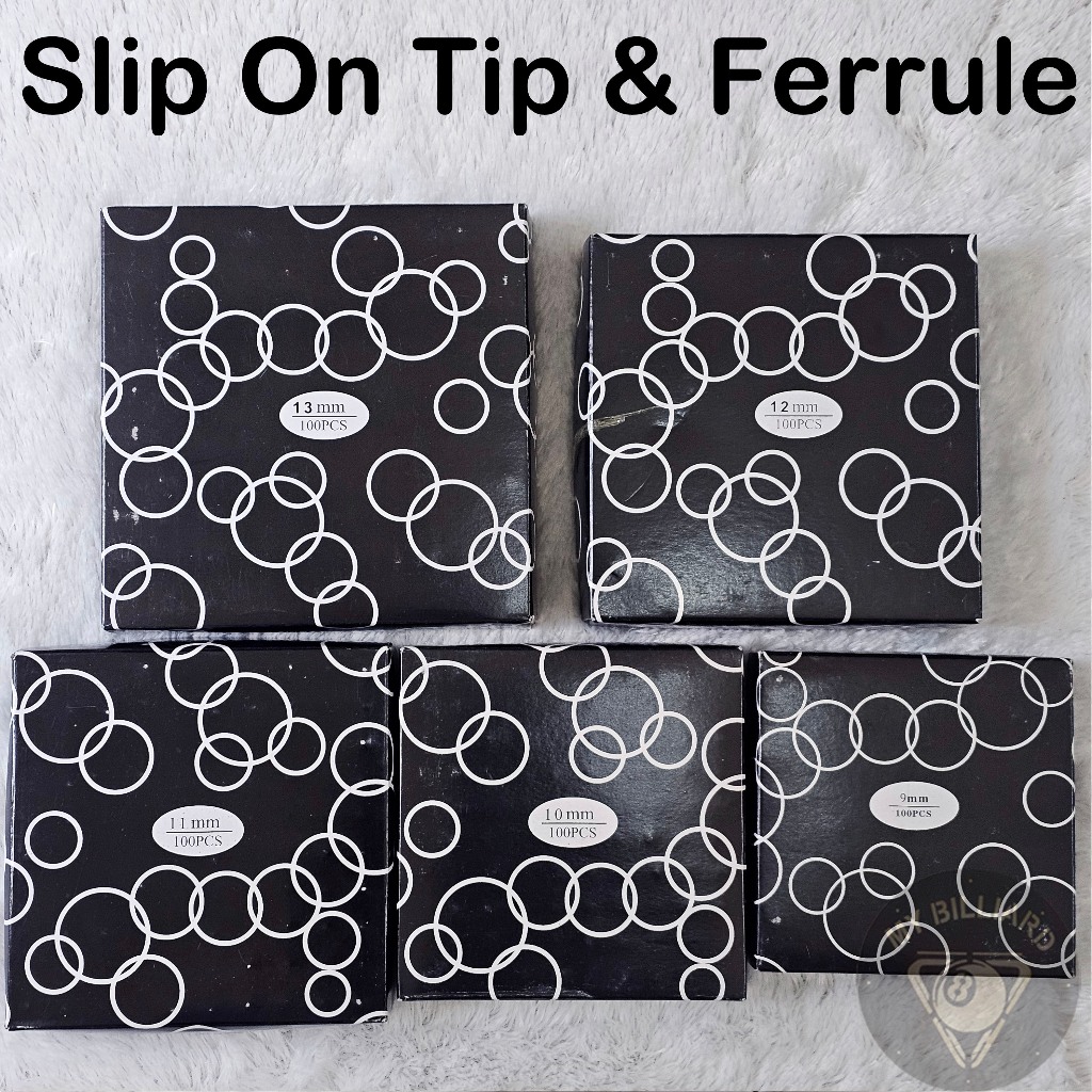 Slip On Cue Tip & Ferrule box 13mm 12mm 11mm 10mm 9mm billiard cue stick stik