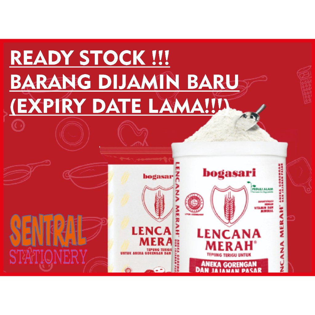 

Bogasari Lencana Merah Tepung Terigu untuk gorengan jajan pasar 1 Kg