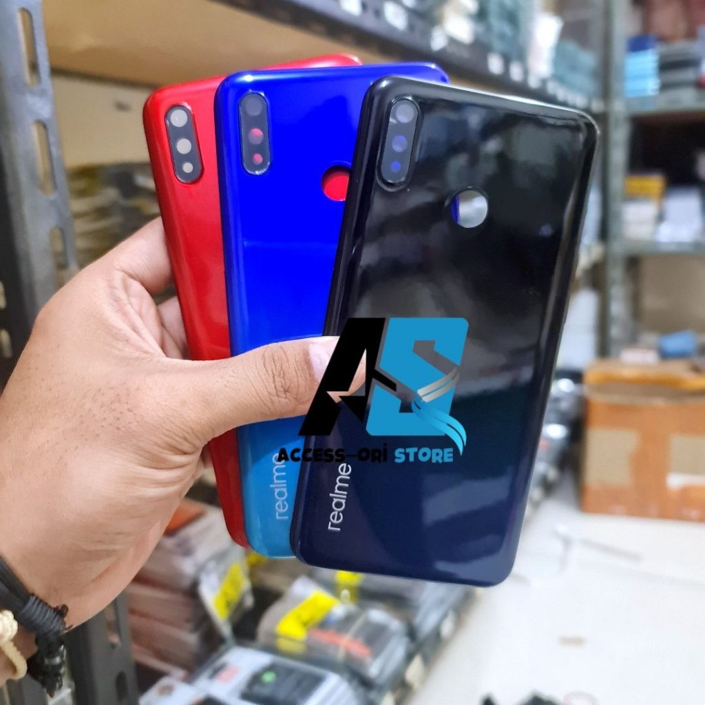 Backdoor Tutup Belakang HP Realme 3 RMX1825 RMX1821 Bekdor Back Cover Kesing