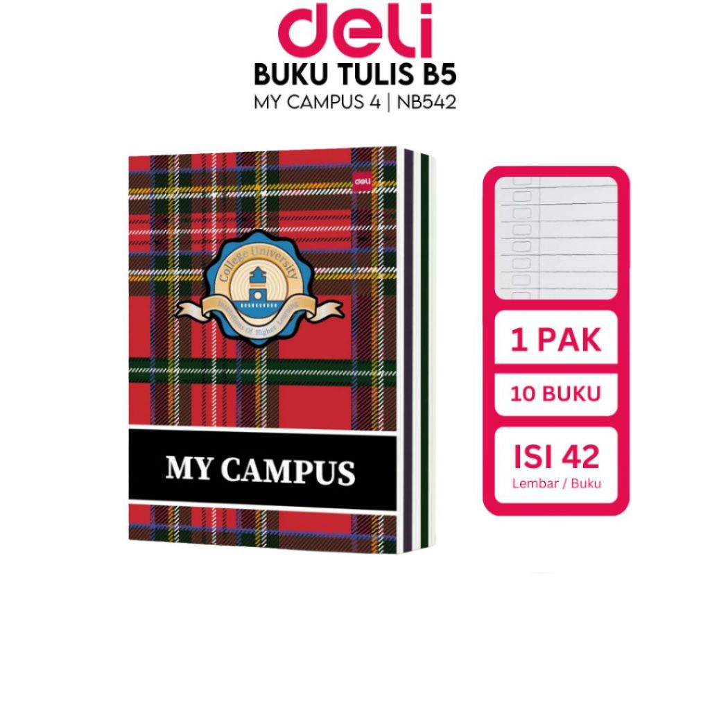 

2024 Buku Tulis Boxy Sekolah DELI 42 Lembar – My Campus 4