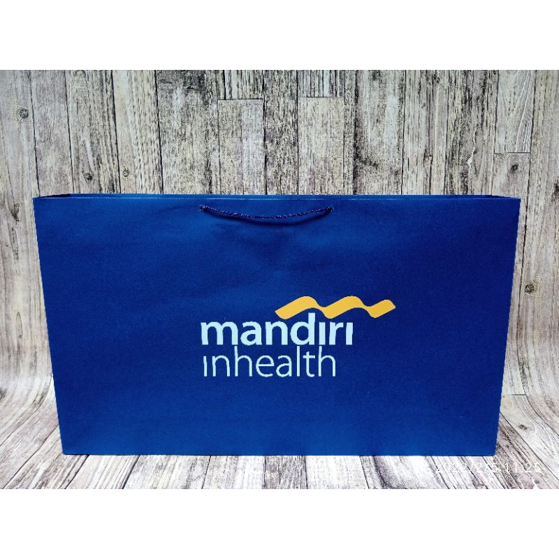 

Paperbag custom warna navy 200gsm uk P40xL10xT30 free desain