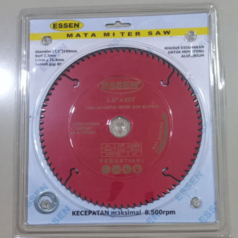 Mata gerinda potong/gergaji aluminium / circular saw blade aluminium baja ringan kayu  7,5" x 80T es