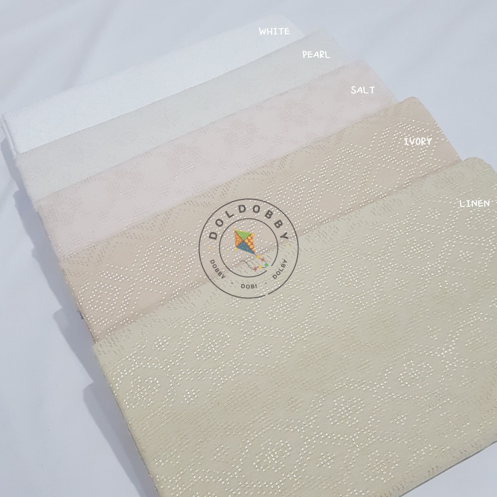 Dobby Dobi Dolby Viscose Katun Kain Batik Polos Kategori Warna Putih