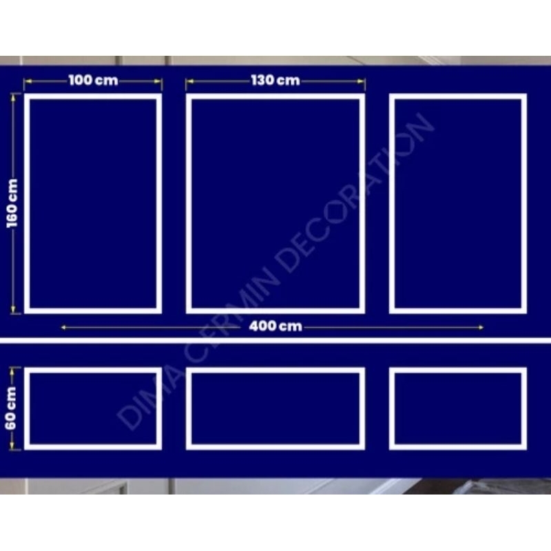 Naindo Paket hemat Moulding 3x3 meter dan 3x4 mtr dekorasi dinding siap pakai