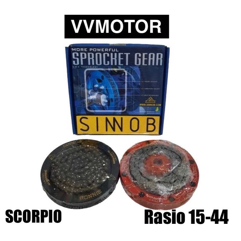 GEAR SET SINNOB SCORPIO SEPAKET GEARSET + RANTAI SINNOB SCORPIO PNP