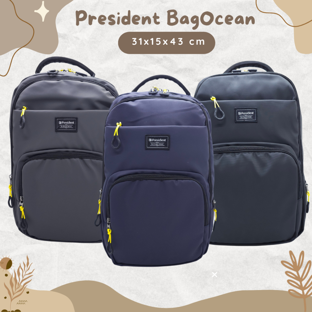 Tas President Karet Anti Air 4 Ruang 17 Inchi Original Garansi 2 Tahun RINGAN / Backpack President P