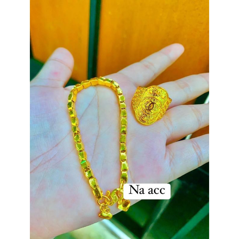 Gelang padi 2 suku lapis emas  bonus cincin