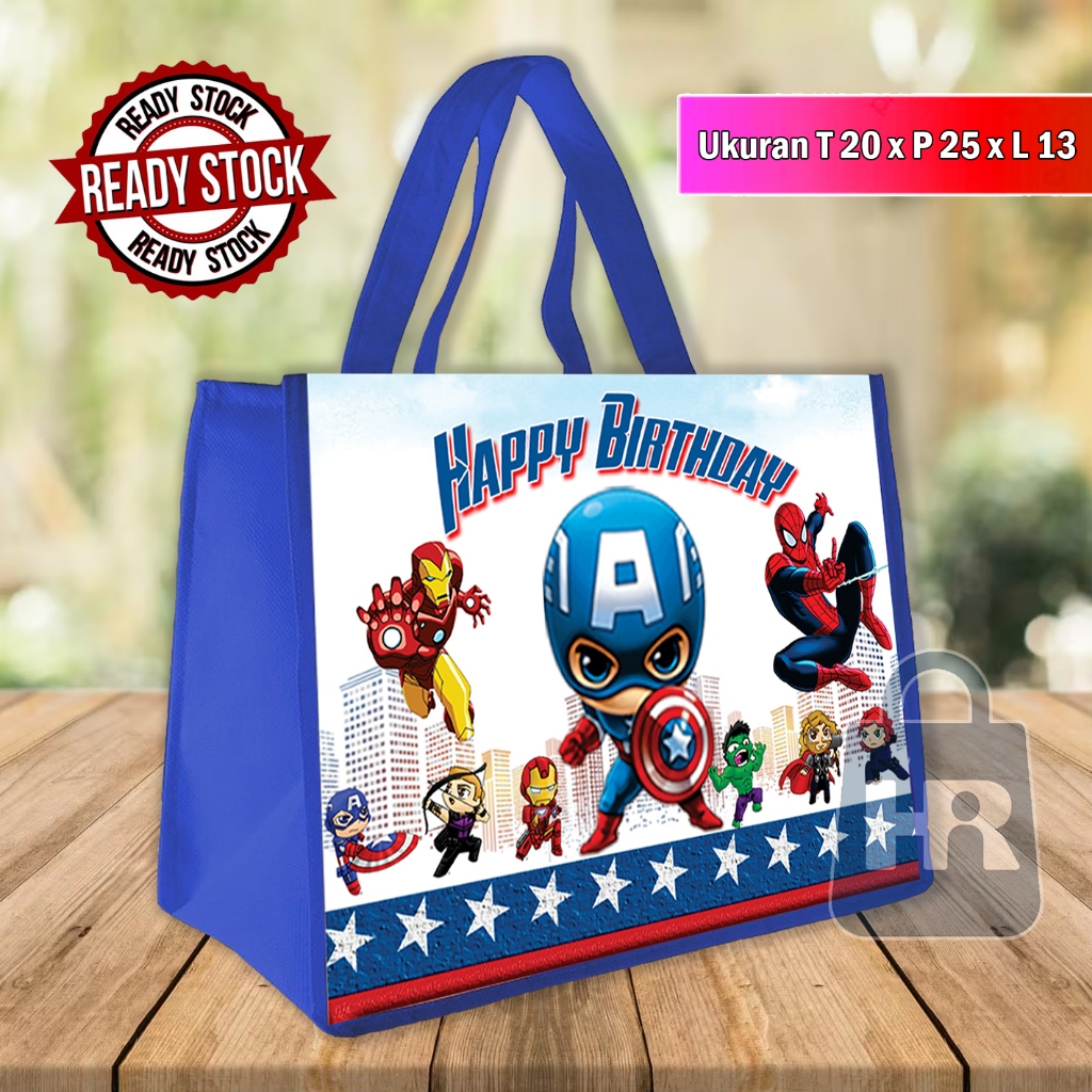 

READY STOK TAS ULANG TAHUN / TAS ULTAH AVENGERS / TAS ULTAH UKURAN KFC / TAS ULTAH TERLARIS / TAS SOUVENIR ULTAH ANAK / GOODIE BAG BINGKISAN SOUVENIR ANAK