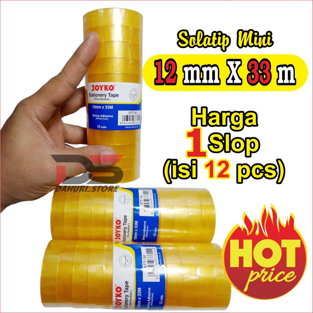 

Stationery Tape SOLATIP KECIL JOYKO SOLATIP MINI Pita Perekat Selotip Joyko STT-30 HARGA 12 Pcs