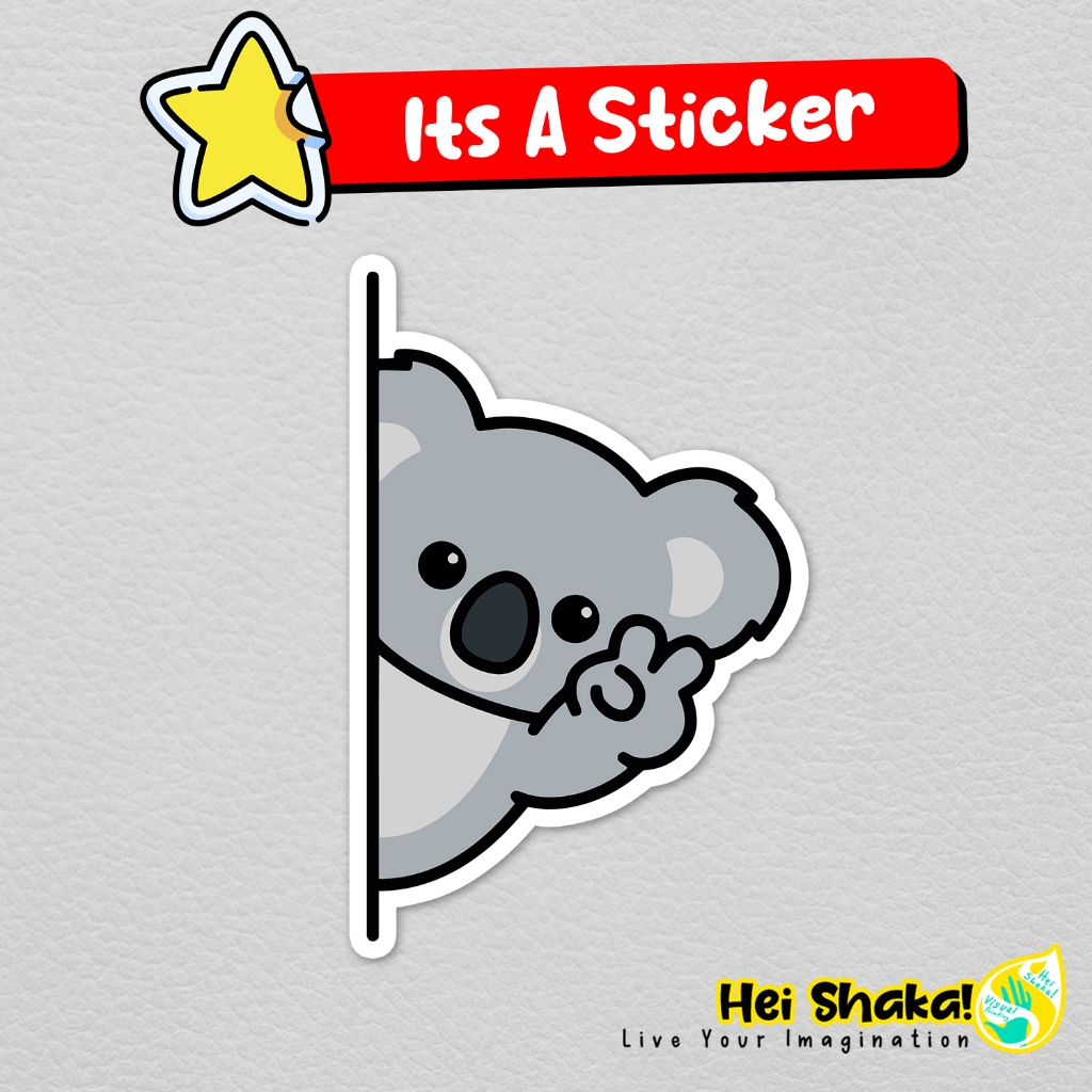 

Stiker Cute Koala Peace Sign Sticker Animal Hewan Vinyl Anti Air