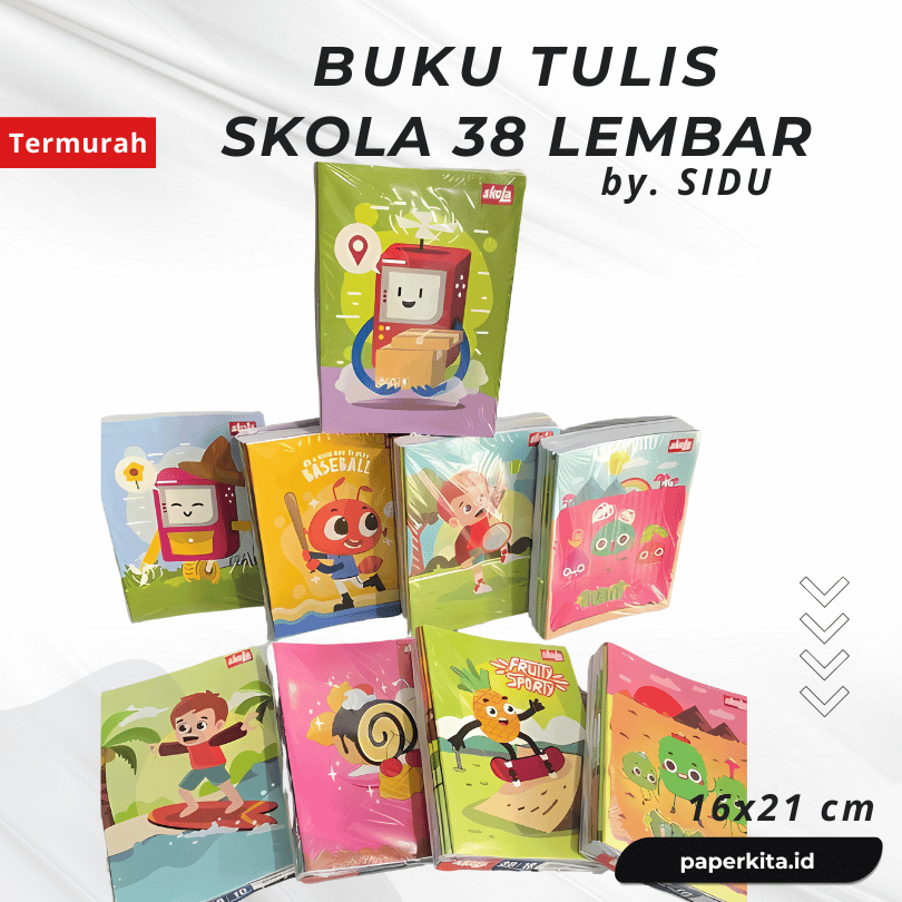 

Buku Tulis Sekolah 38 lembar 1 pack 10 pcs Murah Skola by Sidu